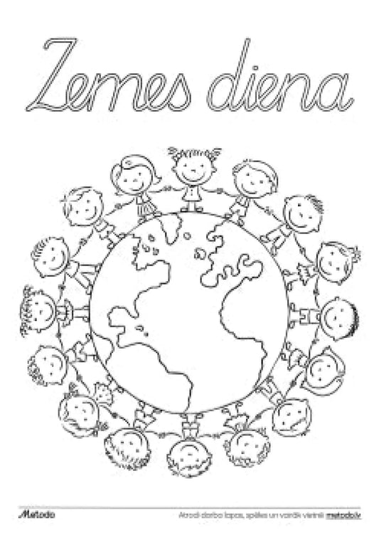 Zemes diena - krāsojamā lapa metodo.lv