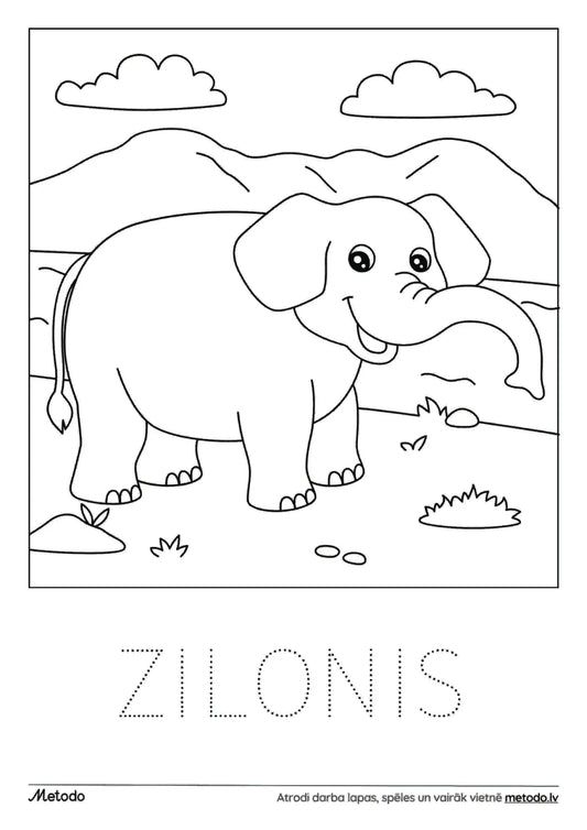 Zilonis - krāsojamā lapa metodo.lv